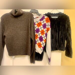 Lot of three sweaters.  ALL great shape. Bundle and save a lot!! Size small